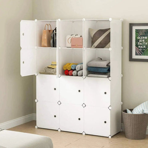 Massive 42 Inch Wide Cube Storage Organizer With Doors For Home Or Dorm Go To Adjustable Modular Closet Cabinet Shelving