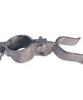 Tough Galvanized Chain Link Fork Latch Secures 1 5 8 Gates And 2 7 8 Posts With Heavy Duty Padlock Hole To Run Your Yard Right Zero Hassle Case Of Twenty Five Pieces close-up image of galvanized latch with mounting hardware.