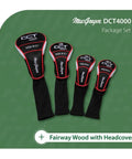 DCT4000 16 Piece Golf Club Set With Bag For Right Hand Players head covers for clubs on green background