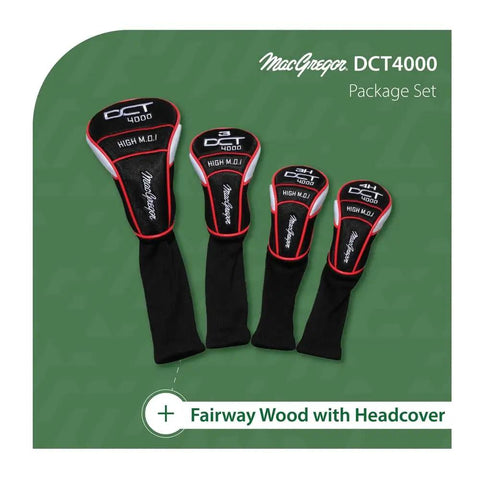 DCT4000 16 Piece Golf Club Set With Bag For Right Hand Players head covers for clubs on green background