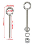 Beefed Up Heavy Duty M12 Threaded Eye Bolts Kit 5 pcs 304 stainless steel with nuts and washers for lifting and hanging