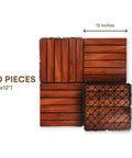 Interlocking Teak Deck Tiles 12x12 Inches Outdoor Flooring That Rocks Weather Resistant UV Protected Anti Slip Patio Pavers Pack of 10