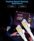 Gamer using Cat 8 Flat Ethernet Cable 40Gbps For Hardcore Gaming And Smooth Streaming, 2000MHz Bandwidth RJ45 LAN Cord on PC