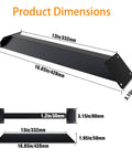 Beefy Heavy Duty 45 Degree Corner Braces 12 Pack Carbon Steel Black Powder Coated with dimensions labeled for timber joints