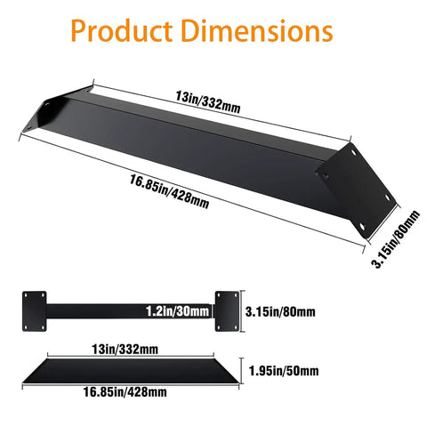 Beefy Heavy Duty 45 Degree Corner Braces 12 Pack Carbon Steel Black Powder Coated with dimensions labeled for timber joints