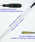 Flexible Magnetic Pickup Tool Kit 4 Pc with 25 Inch Bendable Grabber and 2lb Strength showing 25 in length and 6mm head