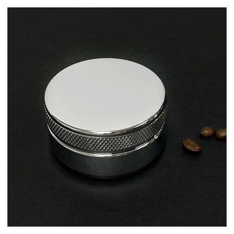 Prime Pick 58Mm Espresso Coffee Distributor And Adjustable Palm Tamper Stainless Steel Core with a smooth reflective surface.