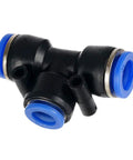 Push To Connect Reducing Tee For Air Tubing 8mm By 6mm By 8mm OD Poly Nylon Quick Connect Fitting Reusable T Fitting Built For Durable Repeated Use