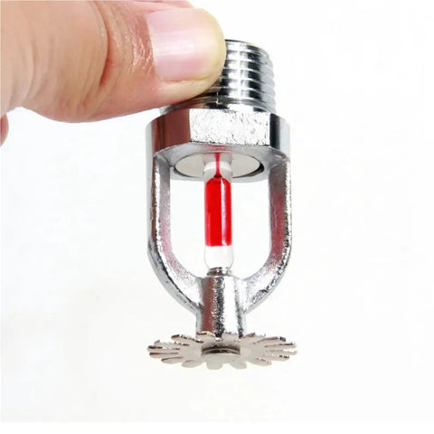 Straight Up Pro Grade 1 2 Inch Bronze Fire Sprinkler Head Automatic 68 Degree Trigger Upright Or Down Spray with visible red glass element.