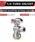 10-Pack Push Fit Stop Valve With 1/4 Turn Angle Shut Off, 1/2 In Push X 3/8 Inch Compression, Chrome Finish, No Tools Needed