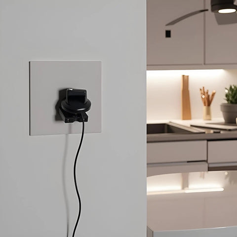 4 Position Ceiling Fan Speed Switch With 3 Speeds And Off Dope Black Rotary Controller installed on wall