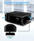 Tough As Nails 4U Wall Mount Server Rack Case Built From Heavy Gauge Steel with removable side panels for easy device access.