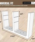 Illustration of 5 Pack Universal Adjustable Height Sliding Closet Door Floor Guide Bracket White Durable Plastic Construction