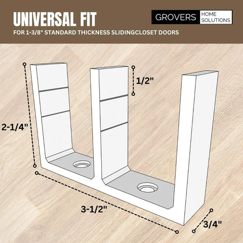 Illustration of 5 Pack Universal Adjustable Height Sliding Closet Door Floor Guide Bracket White Durable Plastic Construction