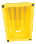 Bottom view of Yellow Polyethylene One Step Stool with Non Slip Tape Surface Rubber Feet Hand Holes for Easy Transport