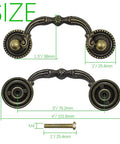 2 Pack Antique Drawer Pulls In Vintage Bronze Finish With 3 Inch Center Hole Spacing Rustic Zinc Alloy Cabinet Handles, size details
