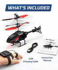 Gesture Control RC Helicopter Toy For Kids No Remote Needed Hand Flight set with USB cable and manual.