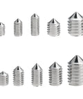 Heavy Duty 667pc Box 304 Stainless Hex Socket Cone Point Grub Screws With Hex Key M2 M2.5 M3 M4 M6 M8 Assorted Screw Set Rust Proof Storage Case Pro Mechanic Handyman Tools Rock Solid Connections Pro Grade Gear No Fluff, 304 stainless cone point grub screws in assorted metric sizes