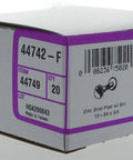 20 Piece Zinc Binding Post Set with Matching Screws 3/4 Inch Chicago Screw Posts packaging side view with item details.