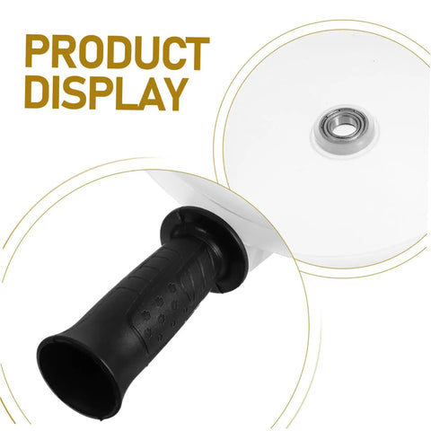 Transparent Drill Dust Collector Cover For Electric Drills And Grinders With Rock Solid Debris Shield close-up of handle and mounting.