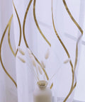 White And Gold See Through Sheer Curtains For Living Room That Let The Sunlight In Light Filtering Window Drapes 90 Inch Long
