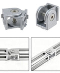 180 Degree Adjustable Pivot Joint Set for 2020 Aluminum Extrusion Profiles, Dope Flexible Zinc Alloy Connectors With Handles, 4 Pack Aluminum Extrusion Accessories in Silver Tone, for 20x20 frame joints