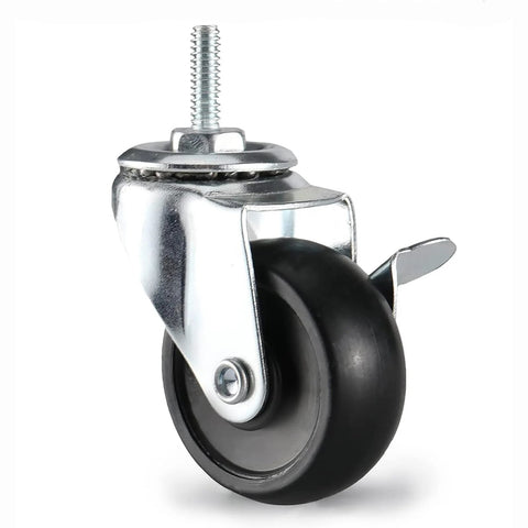 Heavy Duty Casters Set Of 4 With 1/4-20 Thread For Wire Shelving Racks Carts And Furniture, includes dual locking 2-inch swivel wheel