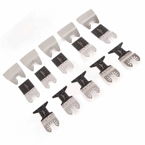 Bi Metal Curved Oscillating Tool Saw Blades Kit for Wood Metal PVC Universal Fit for Craftsman Ryobi Milwaukee DeWalt and More, 12-pack