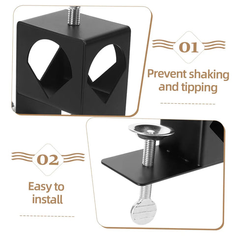 Adjustable Deck Torch Clamp Mount For Outdoor Railing Universal Metal Base For Tiki Torches And Decorative Lighting Secure Porch Rail Holder For Patio Parties And Backyard Vibe Night Lighting