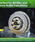 Disc brake with six lug nuts, highlighted for Energy Release G100 High Speed Lithium Grease 16 oz Premium Lithium Complex Grease.