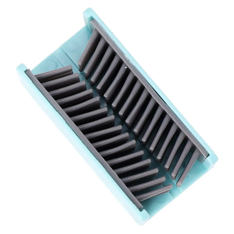 Reusable Silicone Hair Catcher Drain Protector, Bathroom Hair Trap for Shower and Bathtub, wall mounted, gray and teal design.