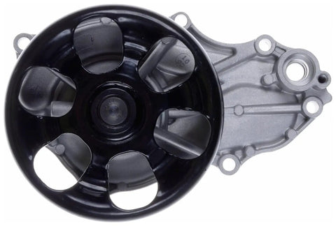 Top Shelf Engine Water Pump Built Tough For Daily Cruising showing black and gray alloy housing with fan blades for smooth coolant flow.