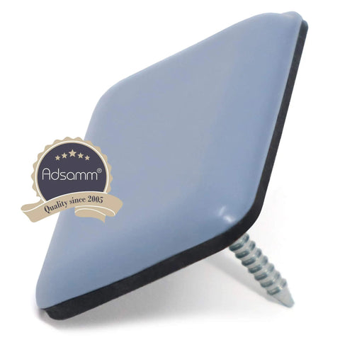 Professional PTFE Furniture Glides With Nail Rectangular Floor Protectors Heavy Duty Teflon Sliders grey glide close-up view.