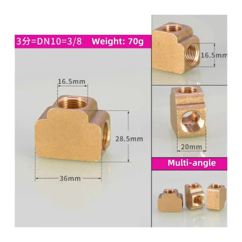 Killer Three Way Brass Pipe Adapter Coupler Connects Pneumatic Hydraulic Pressure Lines with 1/8 1/4 3/8 Thread Sizes Easy Install for Pro Shops and Garage Makers Who Want Sweet Results Without Messes This Fitting Is Legit High Quality Brass No BS, 3/8 brass pipe adapter