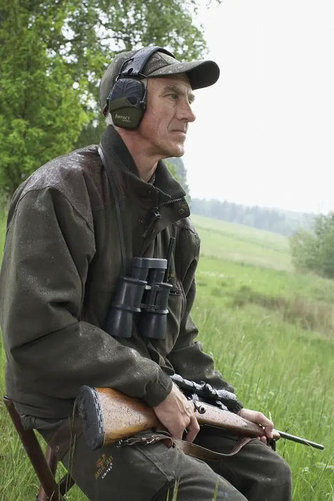 Electronic Earmuff With Amplified Ambient Sound For Clear Range Commands And Crisp Comms, Auto Shutoff At 82 dB, 22 NRR, Green Hearing Protection For Shooting Range Work And Outdoor Activities