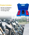Fork Seal Driver Kit 14 Piece For Motorcycles Pro Grade Fork Seal Installer And Removal Tool Set with storage box and adapters