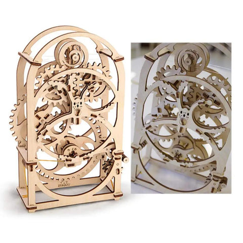 Wooden 20 Minute Timer Puzzle Kit For Adults 3D Mechanical Model Building Set For Brain Teasers Self Propelled Countdown No Batteries Needed Fun Craft Project For Focus And Relaxation, wooden 3D timer