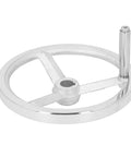 Rotary Handwheel 250mm Diameter Cast Iron Chrome Plated With 3 Spoked Revolving Handle For Lathe Milling Machine Grinder