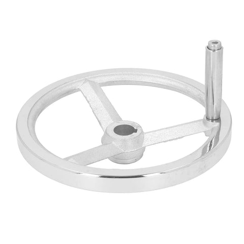 Rotary Handwheel 250mm Diameter Cast Iron Chrome Plated With 3 Spoked Revolving Handle For Lathe Milling Machine Grinder
