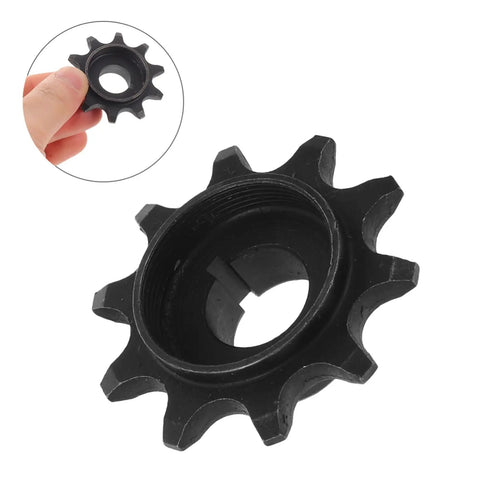 80cc Mini Motorcycle Chain Sprocket 10 Tooth Steel Gear for Go Kart and Mini Bike Upgrade, High Compatibility, Easy Install, Rear Replacement Part for Two Stroke Power Boost and Smooth Ride, black steel sprocket close-up