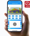 OSOYOO Mecanum wheel robot car kit app interface on smartphone with blue control UI and OSOYOO logo