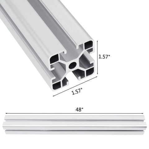 4 Pack 48 Inch T Slot 4040 Aluminum Extrusion Profile For 3D Printers CNC Machines And DIY Projects, close-up of aluminum profile