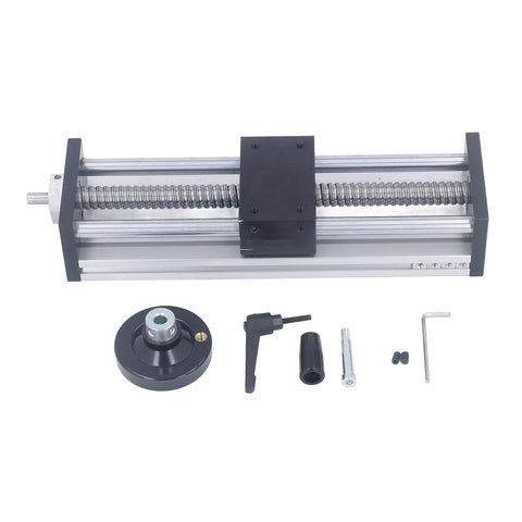 Rock Solid 200mm Stroke Manual Ball Screw Linear Actuator With Rail Guide Slide And Handwheel for precision motion
