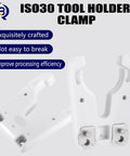 ISO30 Tool Holder Clamp For CNC Machines ATC Fork Claw With Flame Proof Rubber 5 Pack front and side view