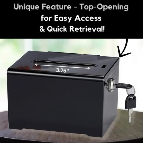 Lockable Acrylic Donation Box for Fundraisers and Raffles Multipurpose Suggestion Box with top-opening slot and keys