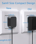 Comparison of new and old 12V replacement charger for Power Core 90 and E90 E95 electric scooters, compact plug design.