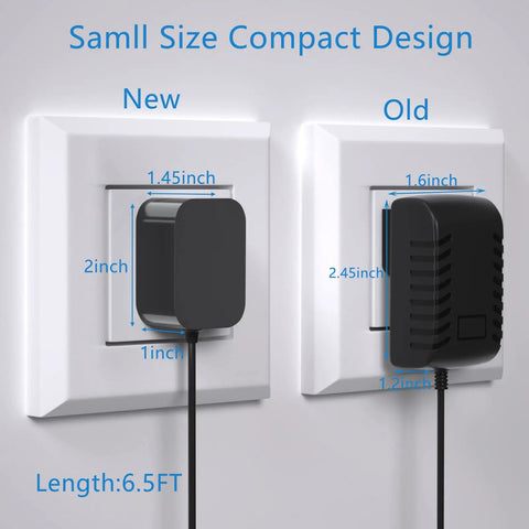 Comparison of new and old 12V replacement charger for Power Core 90 and E90 E95 electric scooters, compact plug design.