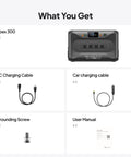 Apex 300 Portable Power Station With 2764.8Wh LFP Battery Solar Generator, charging cables, grounding screw, user manual
