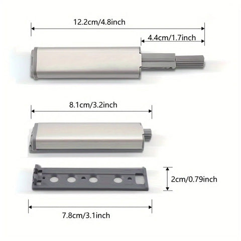 Magnetic Touch Latch Set 10 Pack For Cabinets And Drawers No Fuss Hands Free Push To Open Cabinet Hardware dimensions detail