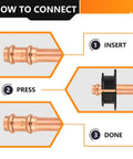 How to connect Heavy Duty 20 Pack 2x2 Lead Free Copper Press Couplings With Stop for plumbing installations.